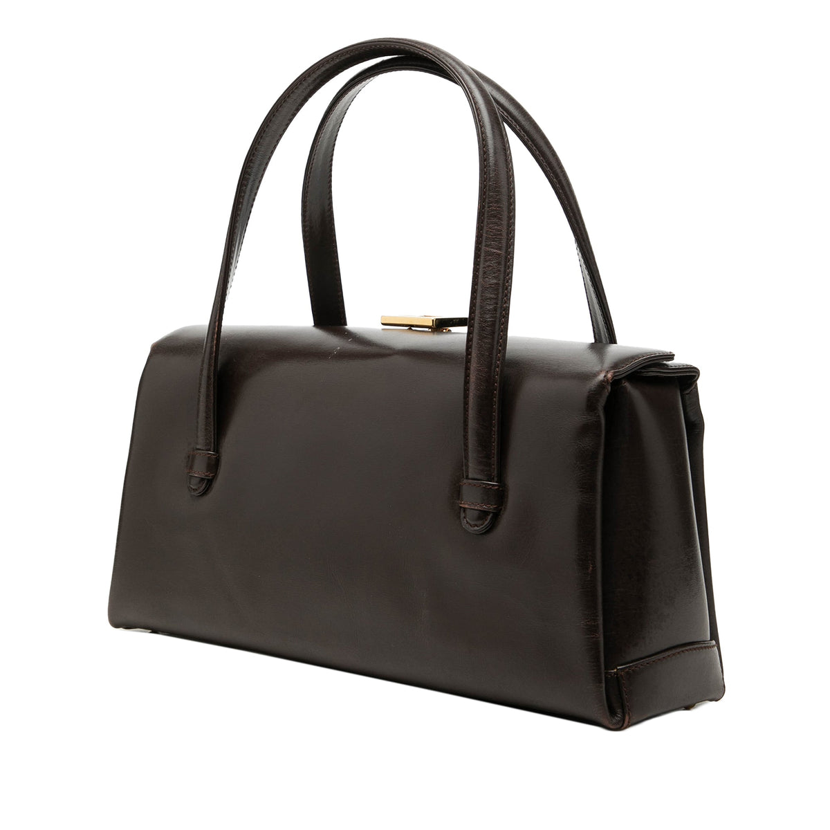 Gucci Calfskin Square G Handbag — Brown