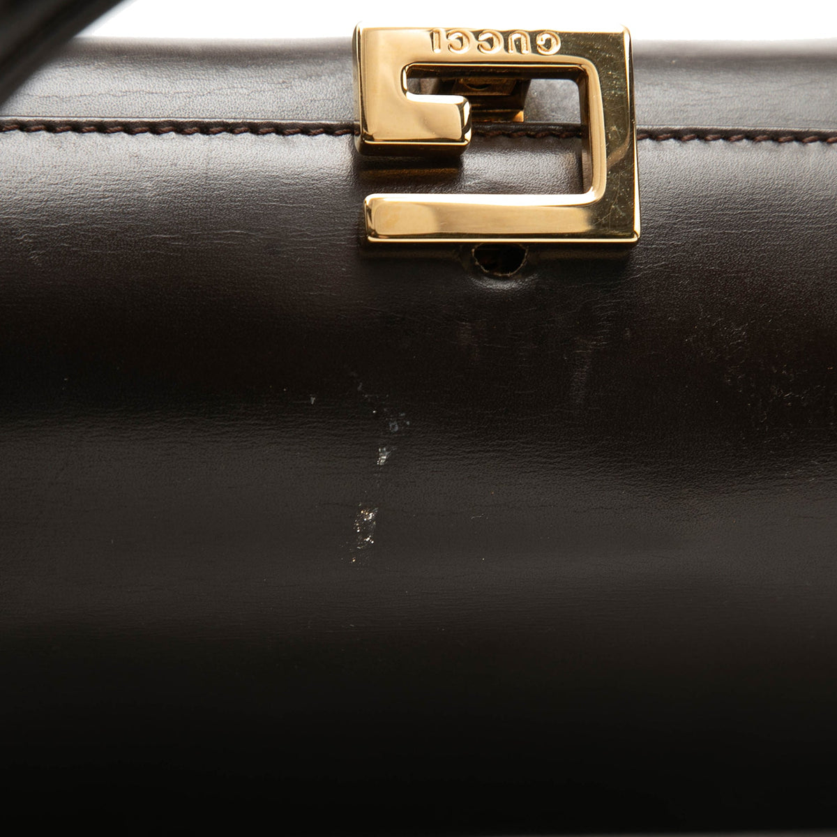 Gucci Calfskin Square G Handbag — Brown