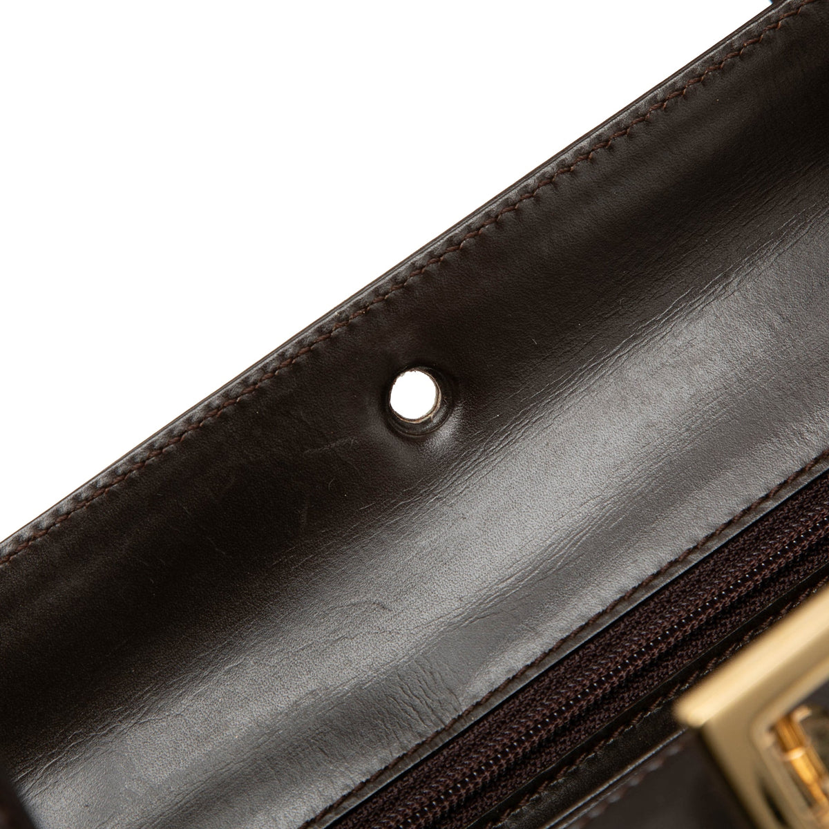 Gucci Calfskin Square G Handbag — Brown