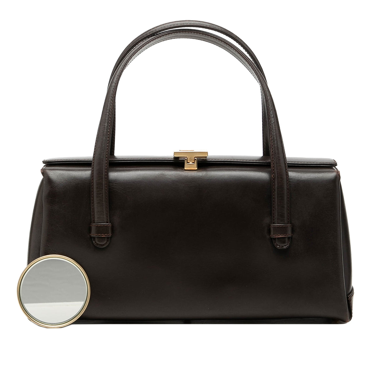 Gucci Calfskin Square G Handbag — Brown