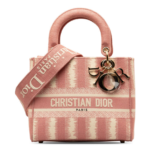 Dior Medium Embroidered Canvas D Stripes Lady D Lite