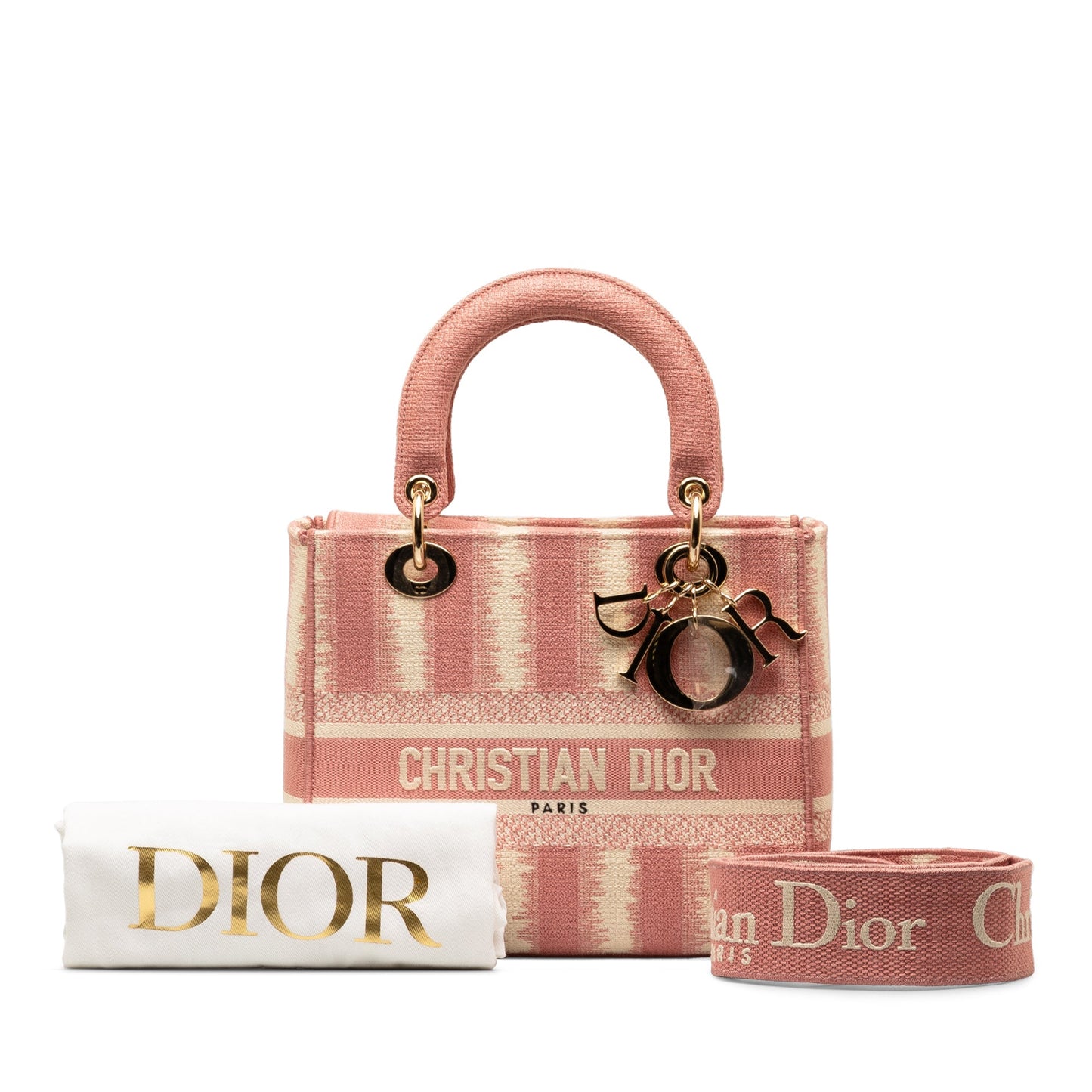Dior Medium Embroidered Canvas D Stripes Lady D Lite
