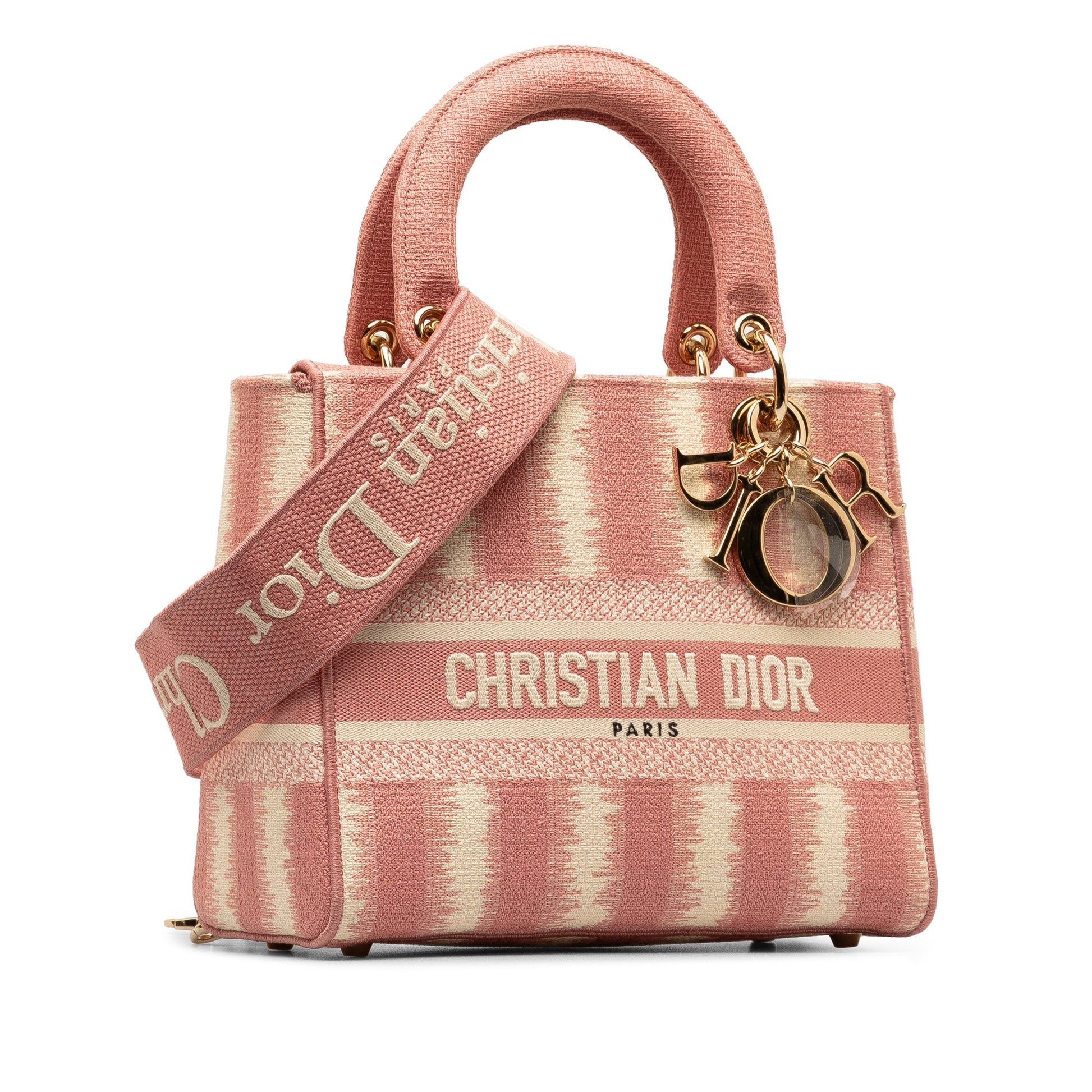 Dior Medium Embroidered Canvas D Stripes Lady D Lite