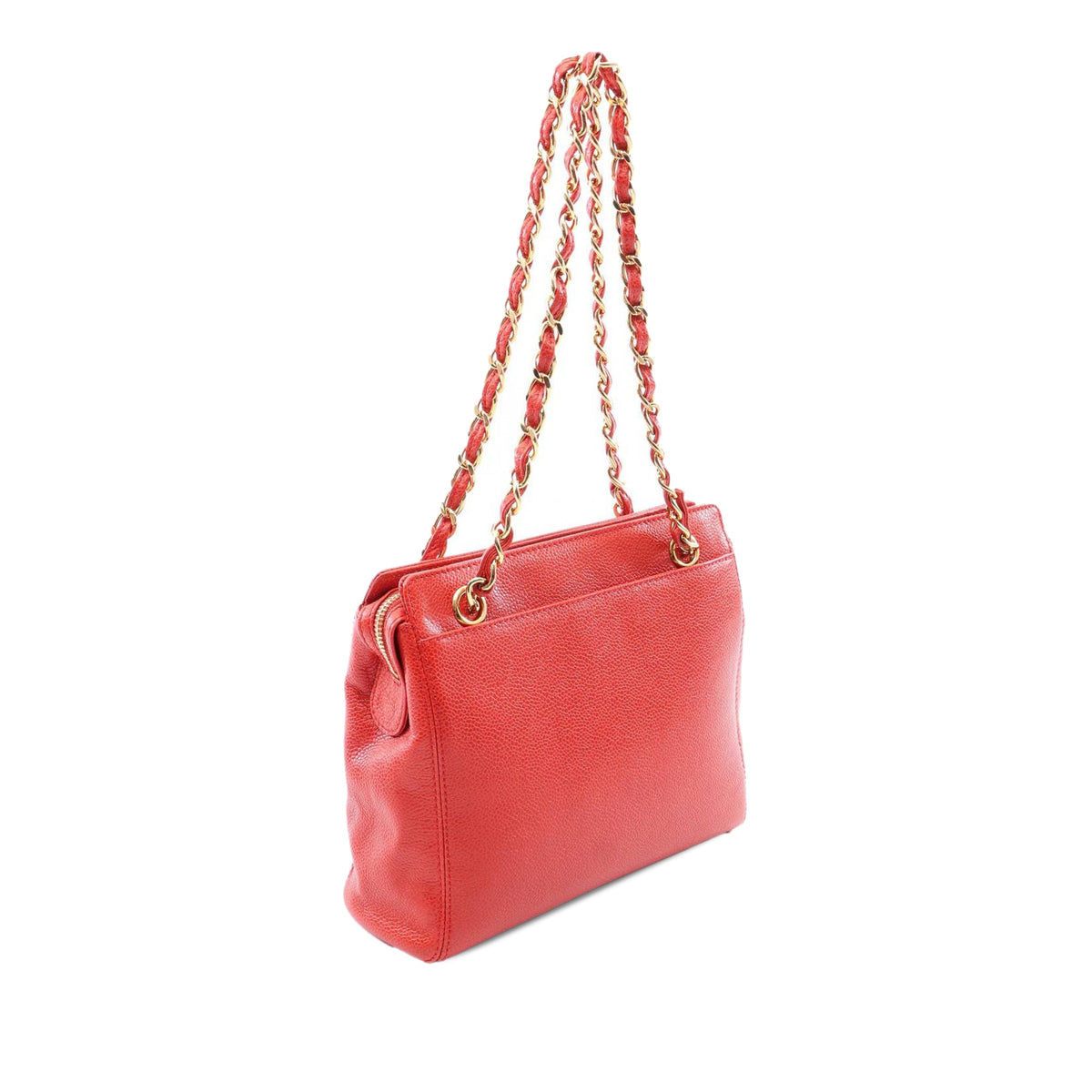 Chanel Caviar Shoulder Bag — Red