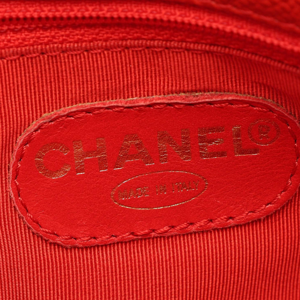Chanel Caviar Shoulder Bag — Red