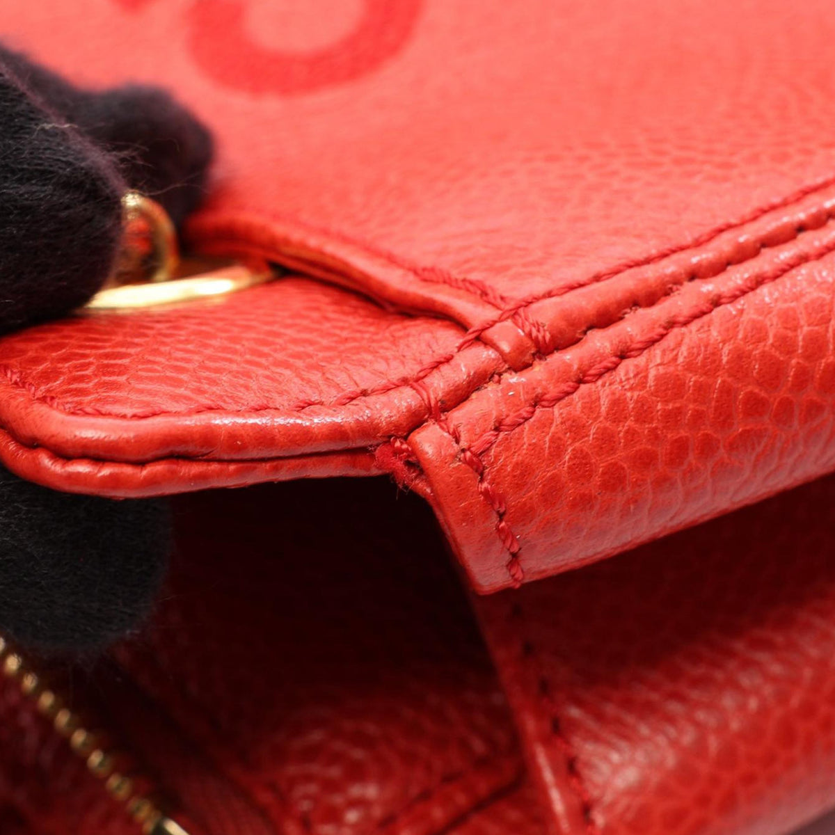 Chanel Caviar Shoulder Bag — Red