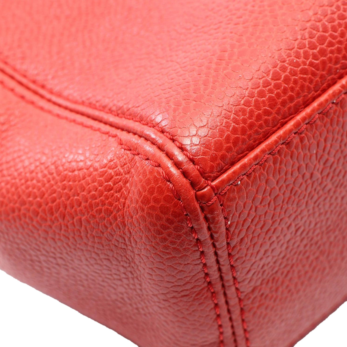 Chanel Caviar Shoulder Bag — Red