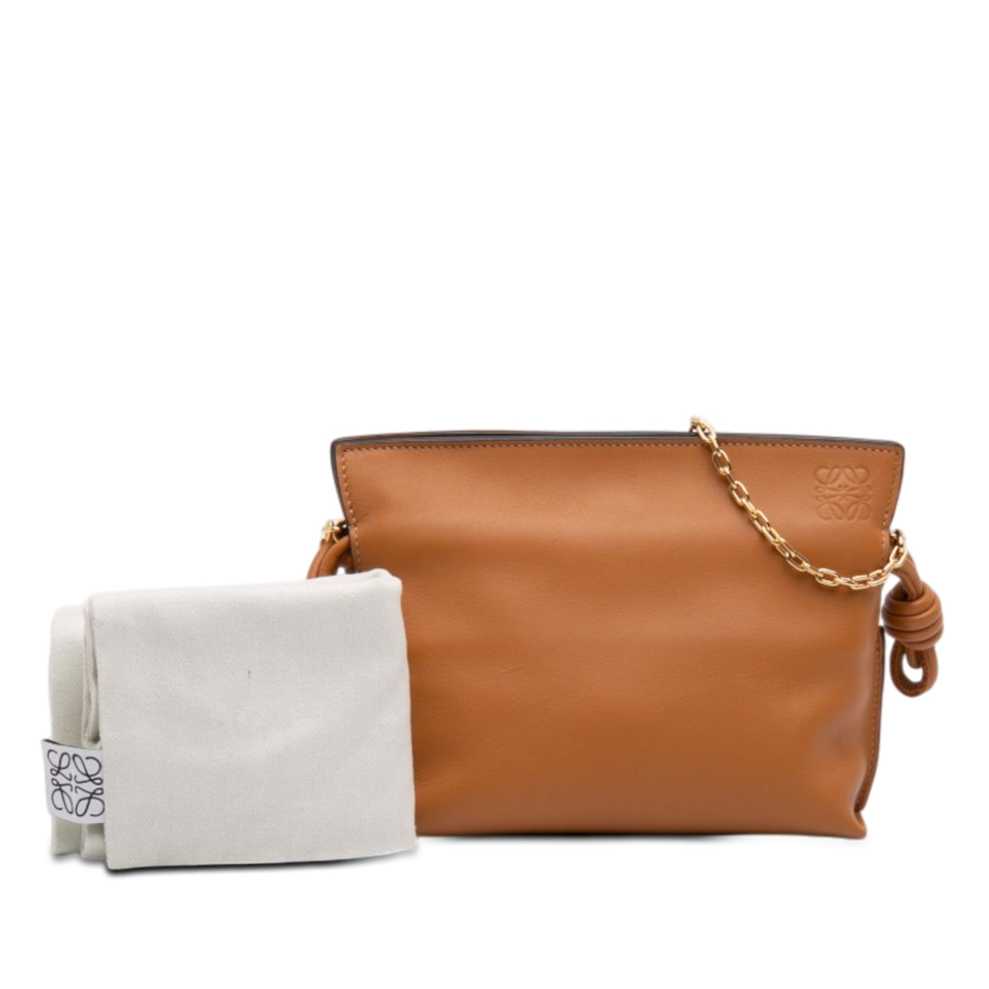 LOEWE Nano Leather Flamenco Knot Chain Crossbody