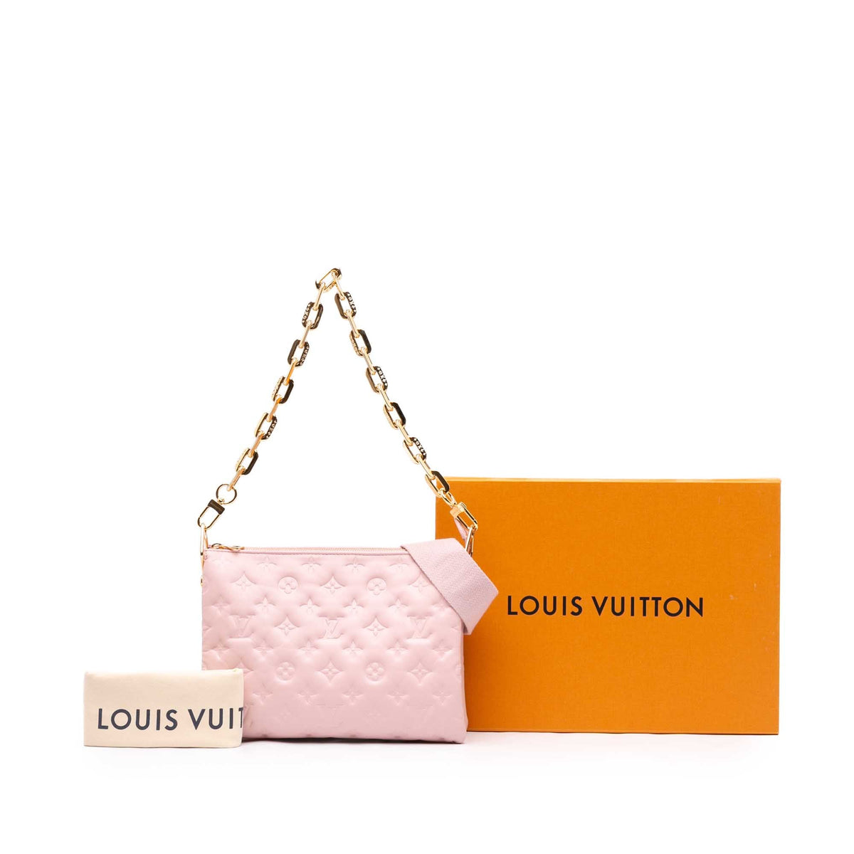 Louis Vuitton Monogram Embossed Puffy Lambskin Coussin PM