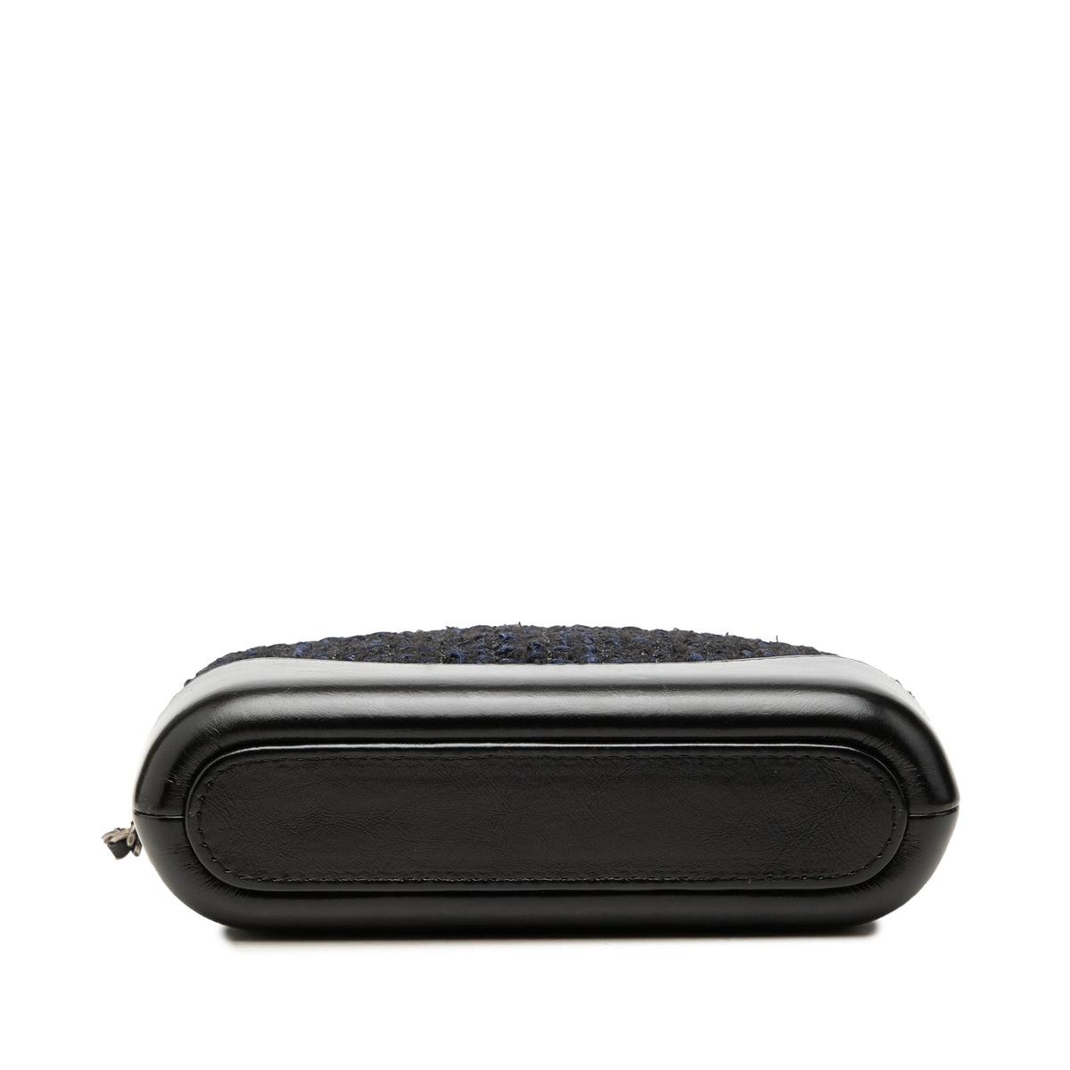 Chanel Tweed Gabrielle Double Zip Clutch with Chain — Black
