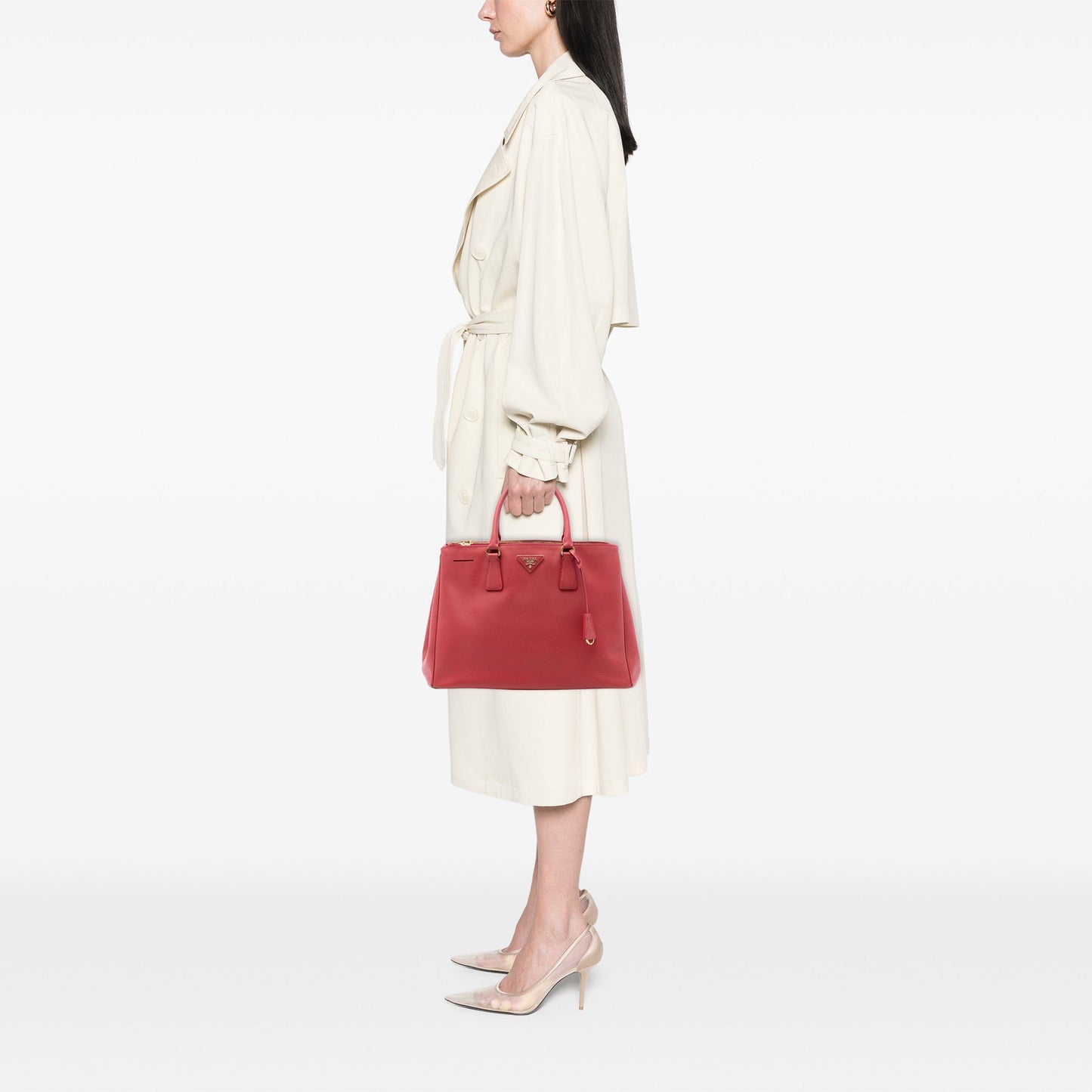 Prada Large Saffiano Lux Galleria Double Zip Satchel