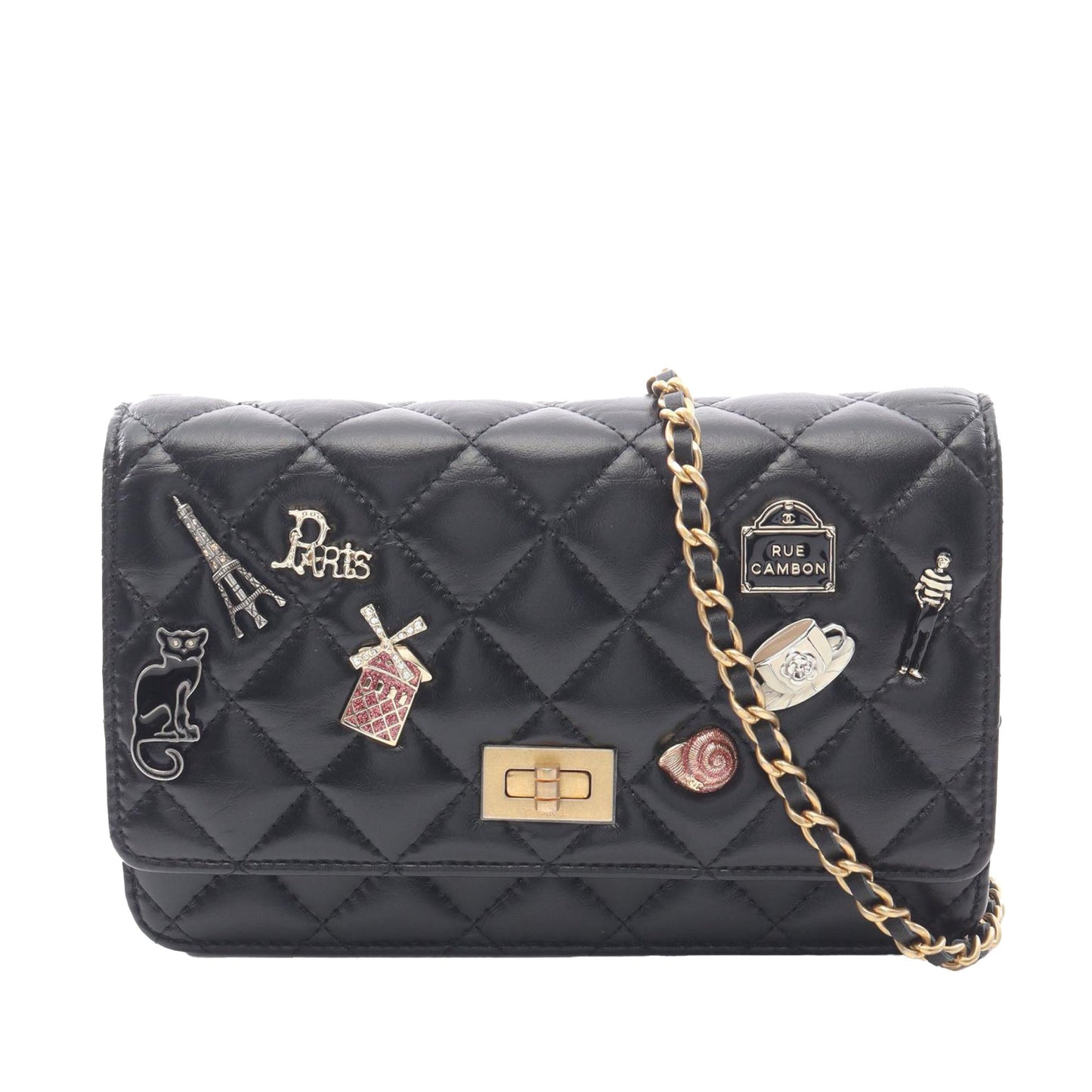 Chanel Quilted Lambskin Reissue 2.55 Charms Wallet On Chain