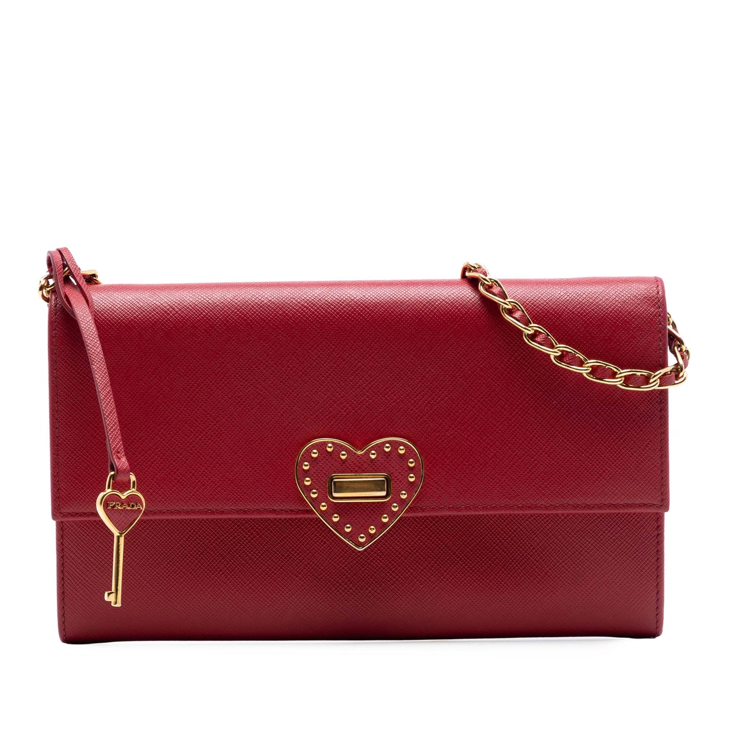 Prada Saffiano Heart Wallet On Chain