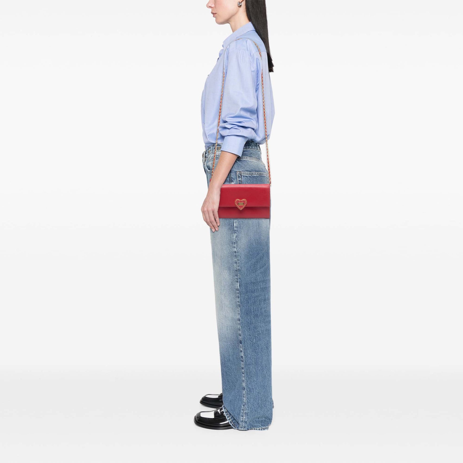 Prada Saffiano Heart Wallet On Chain