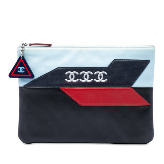 Chanel Medium Lambskin Airlines O Case Clutch