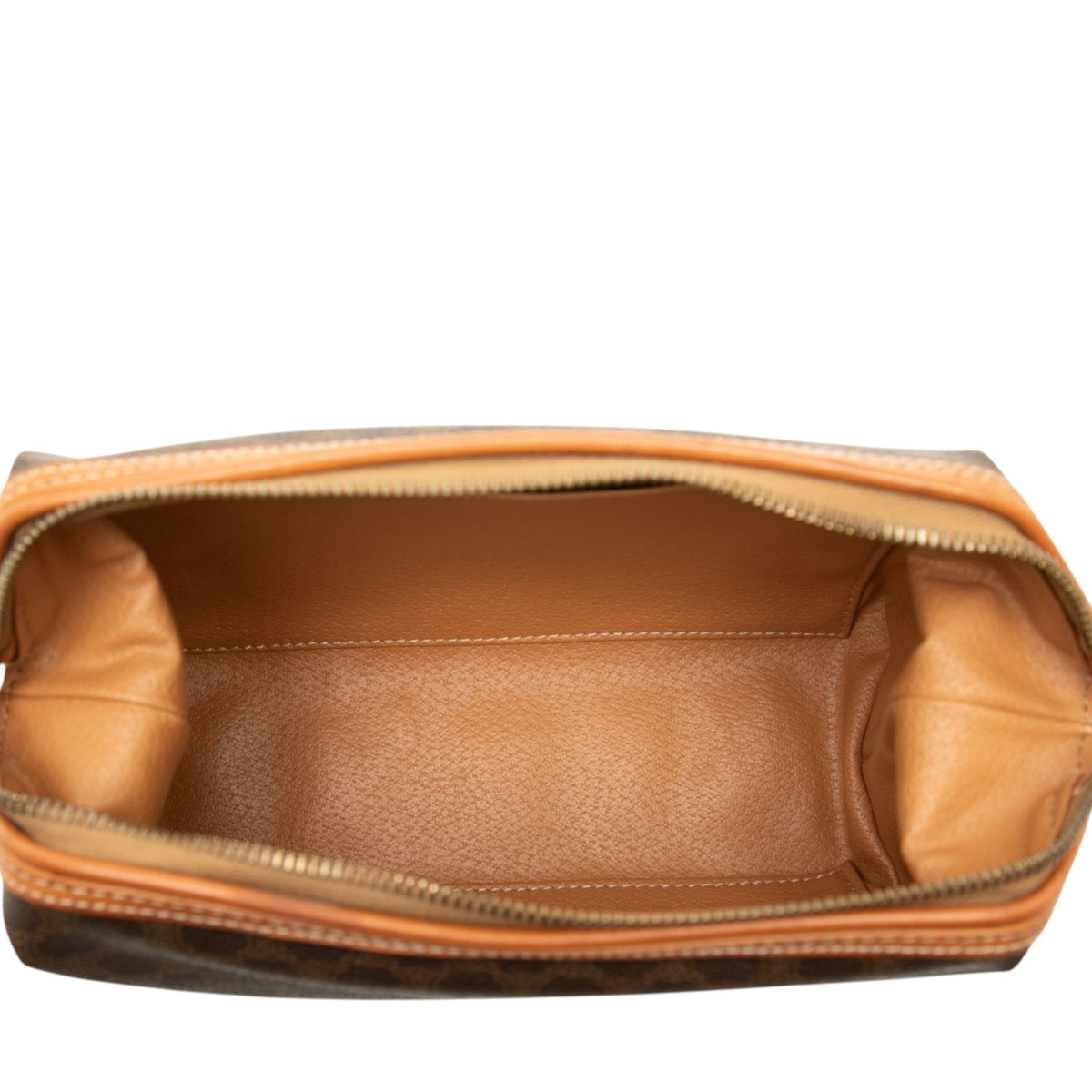 Celine Macadam Coated Canvas Clutch — Brown