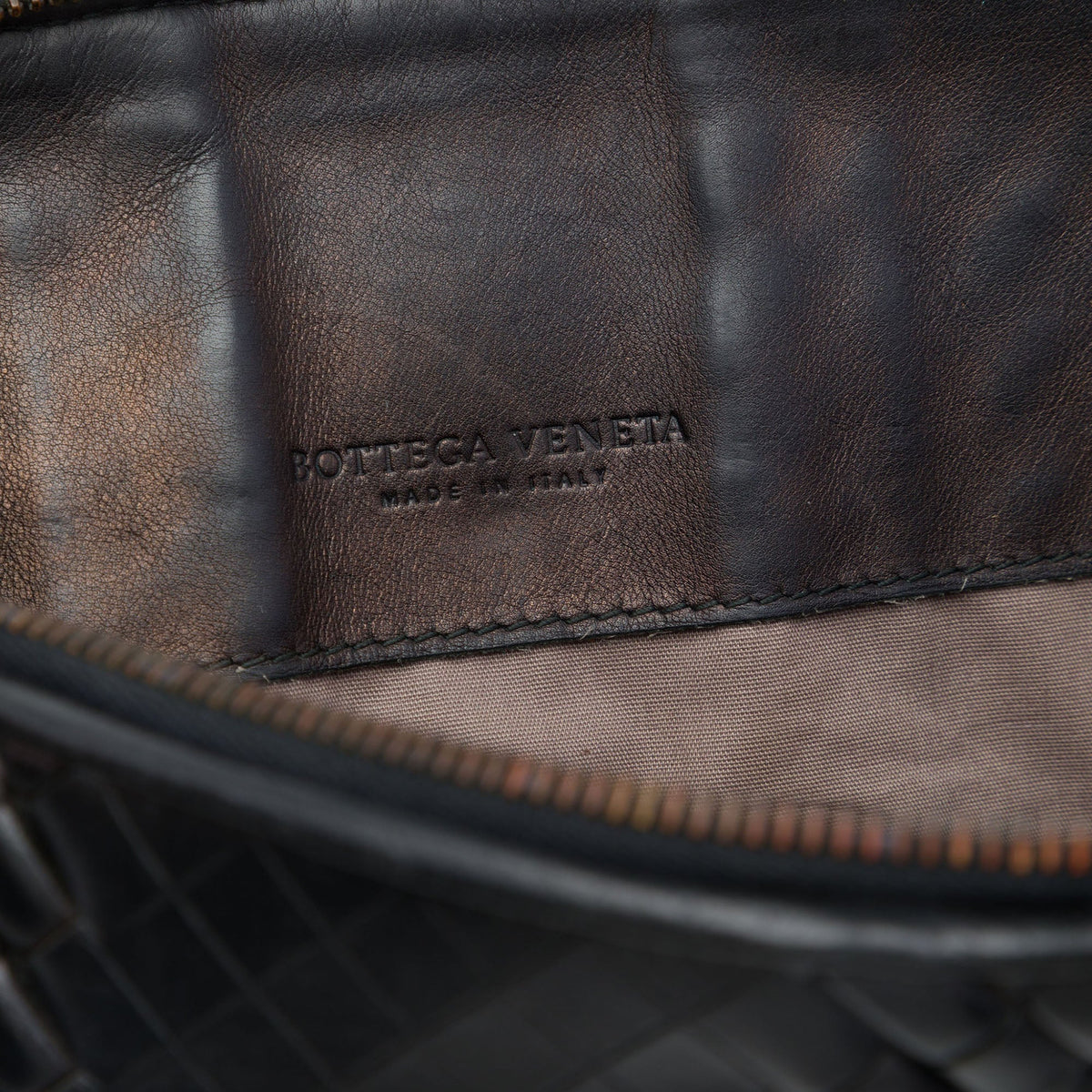 Bottega Veneta Nappa Intreccio Imperatore Zip Clutch — Black