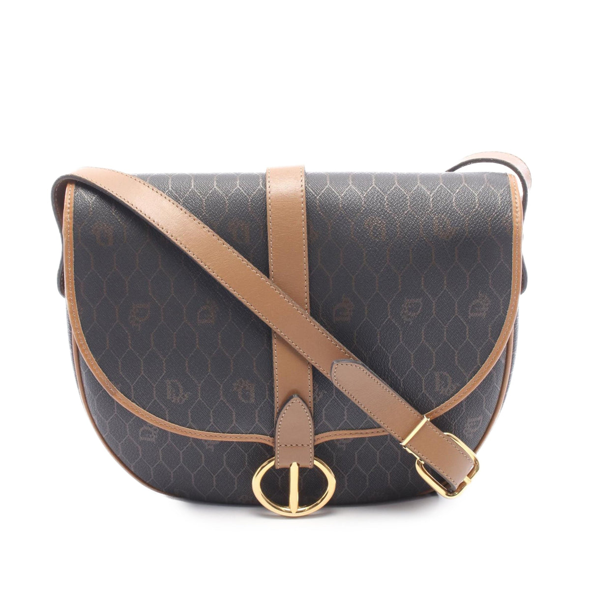 Dior Honeycomb Coated Canvas Crossbody — Black