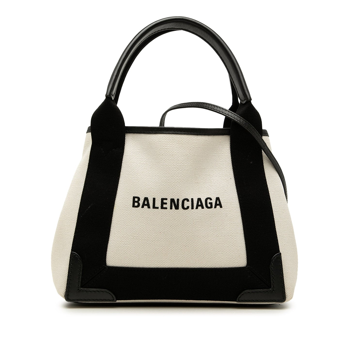 Balenciaga Canvas Navy Cabas Satchel XS