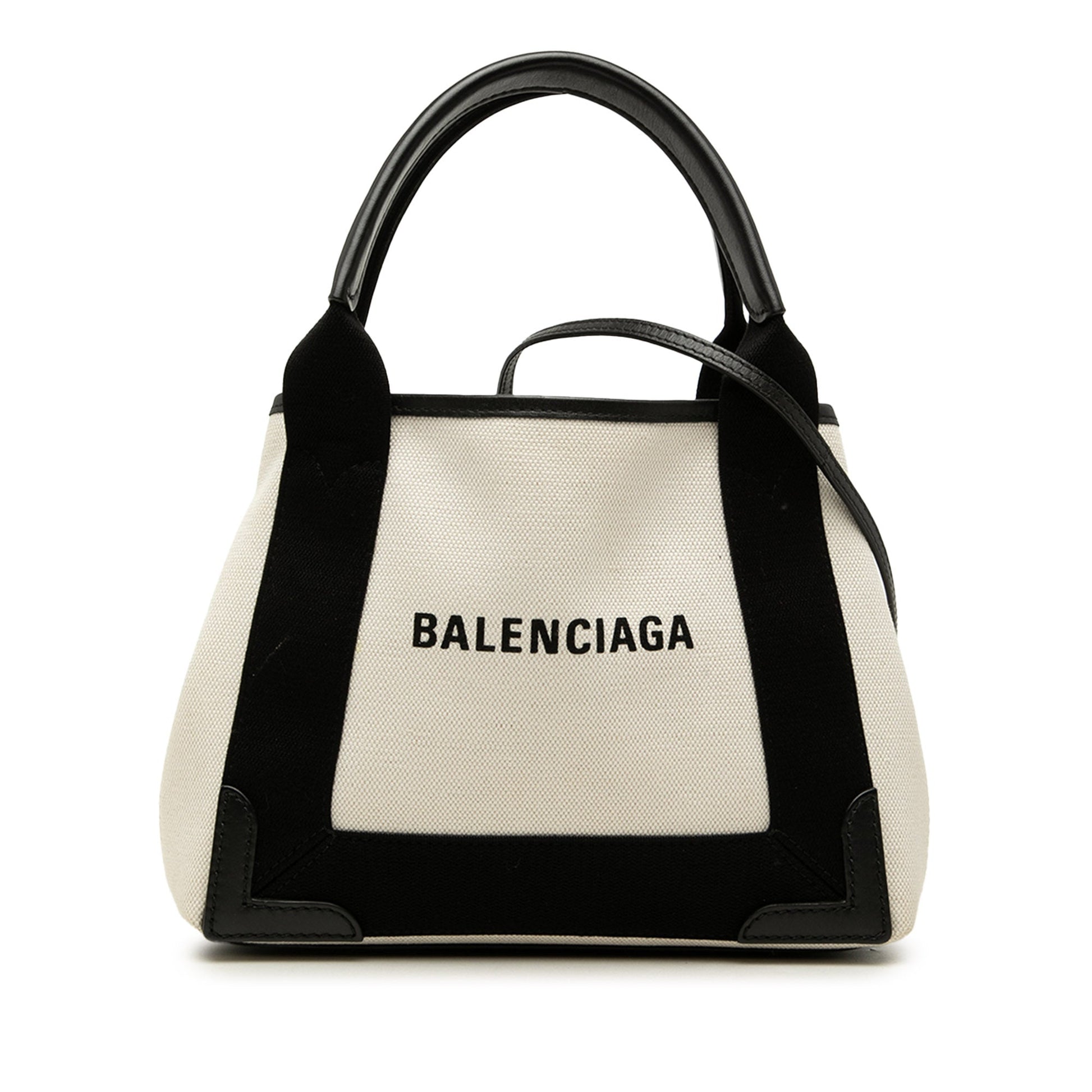 Balenciaga Canvas Navy Cabas Satchel XS