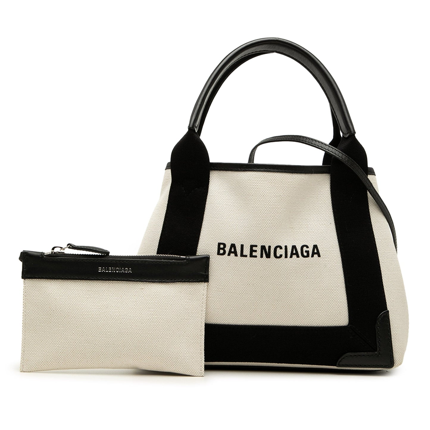 Balenciaga Canvas Navy Cabas Satchel XS
