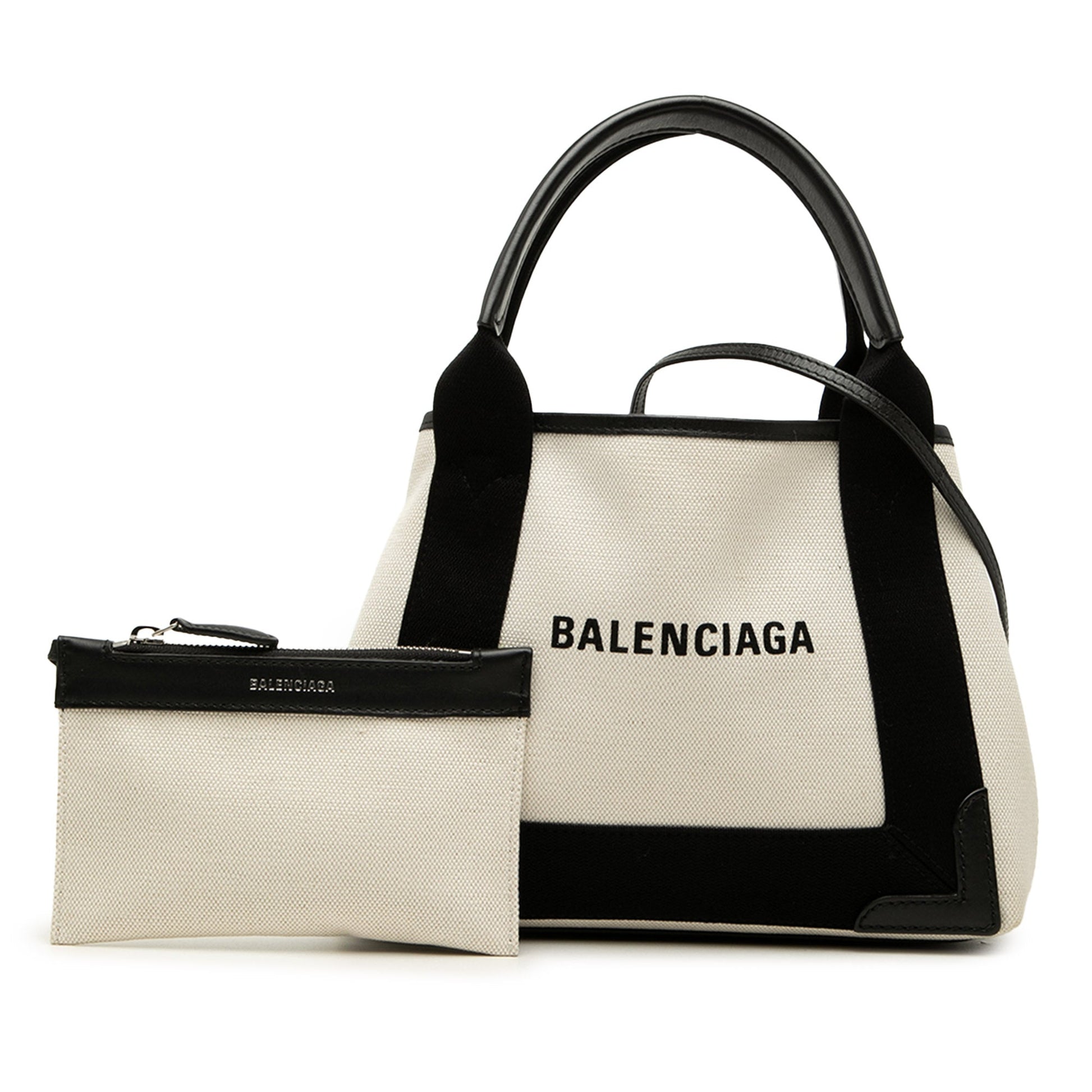 Balenciaga Canvas Navy Cabas Satchel XS