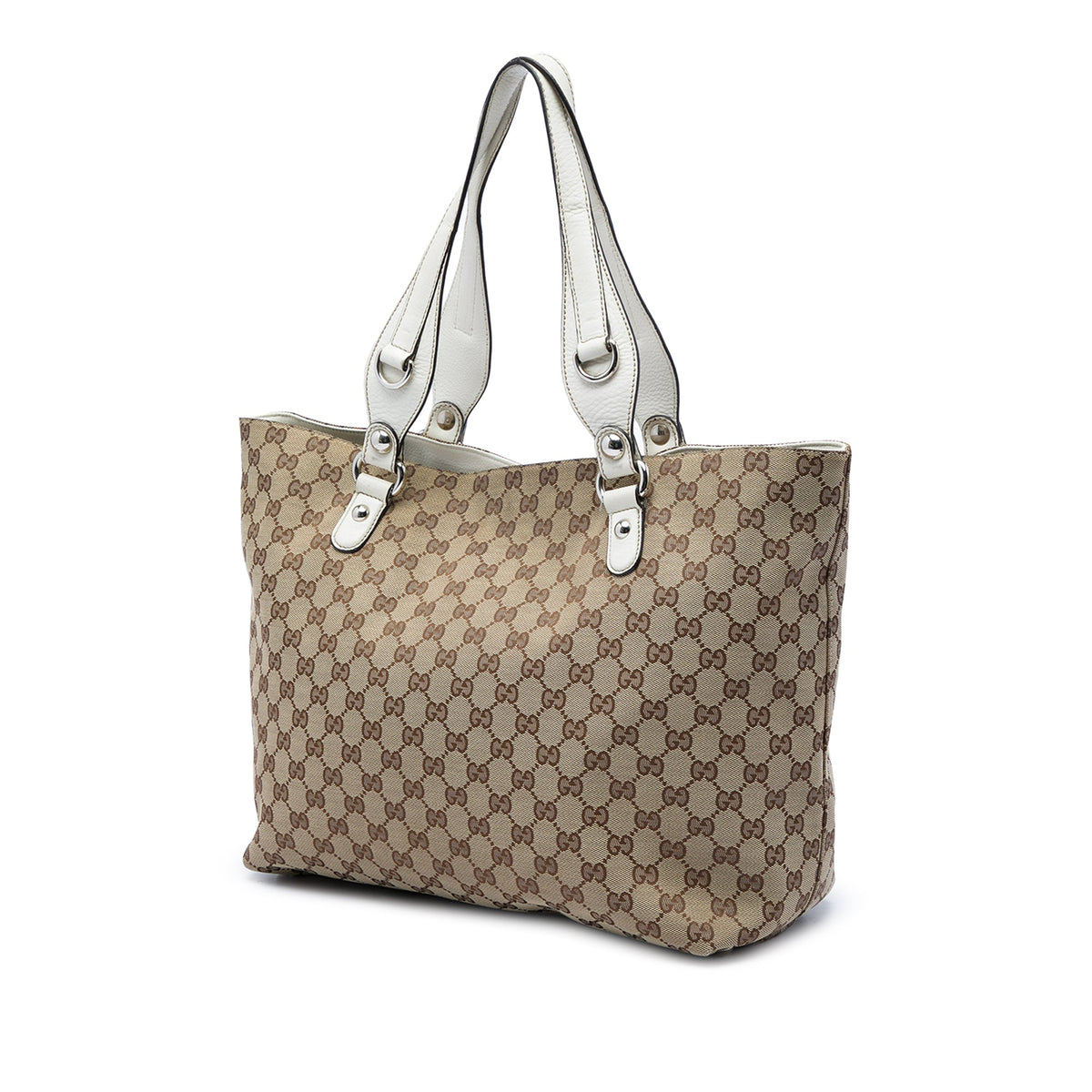 Gucci GG Canvas Icon Bit Tote — Beige