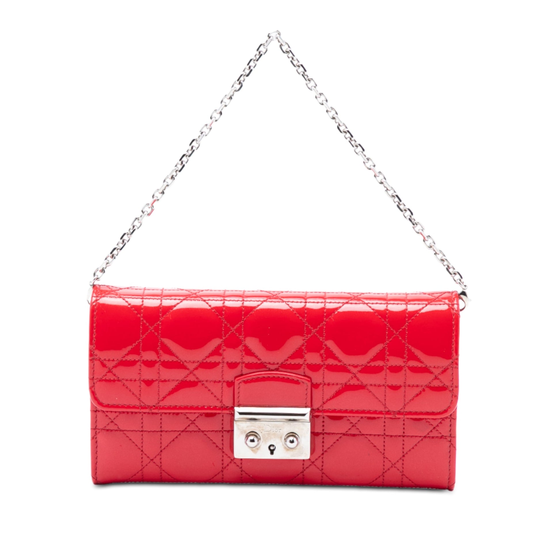 Dior Patent Cannage Miss Dior Wallet on Chain
