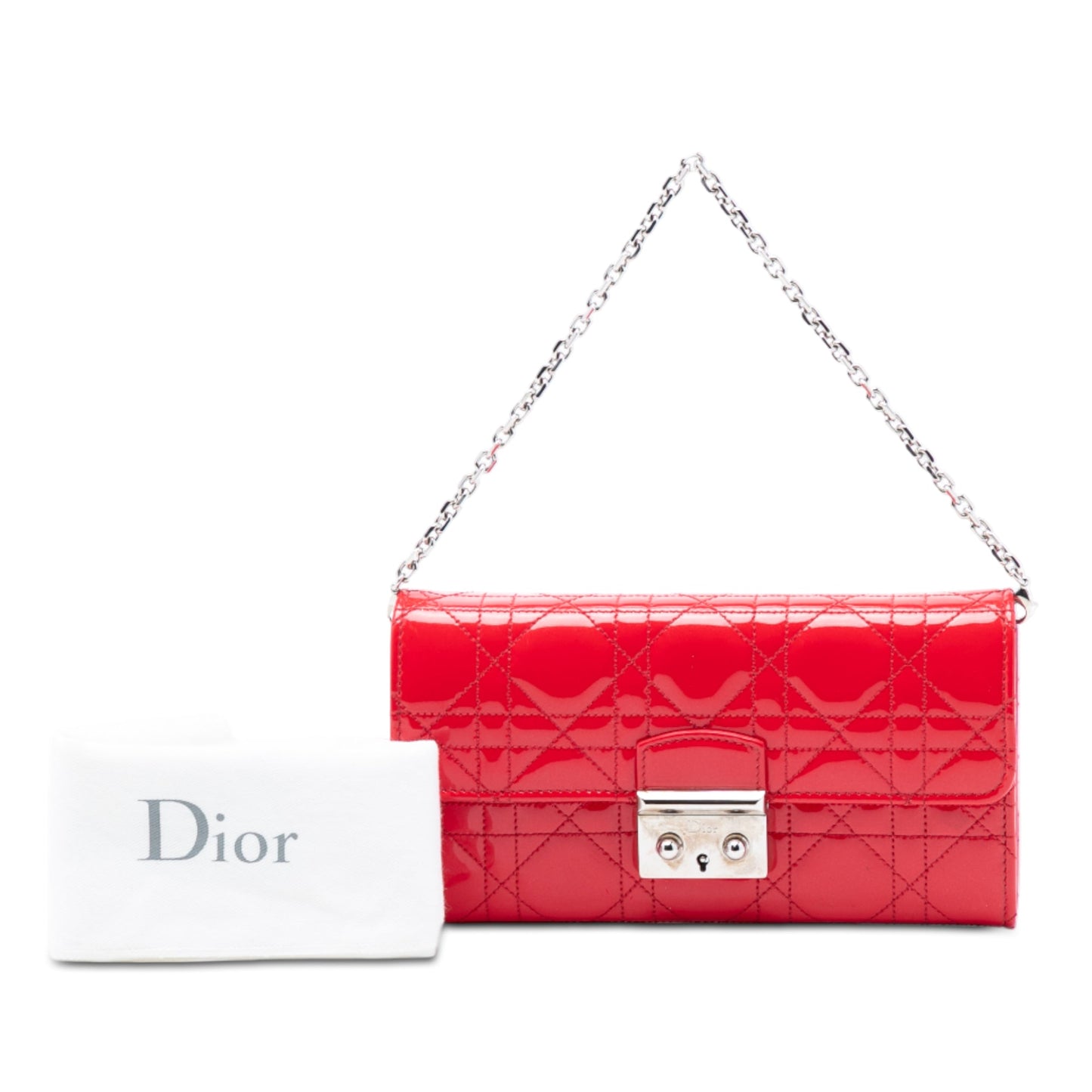 Dior Patent Cannage Miss Dior Wallet on Chain