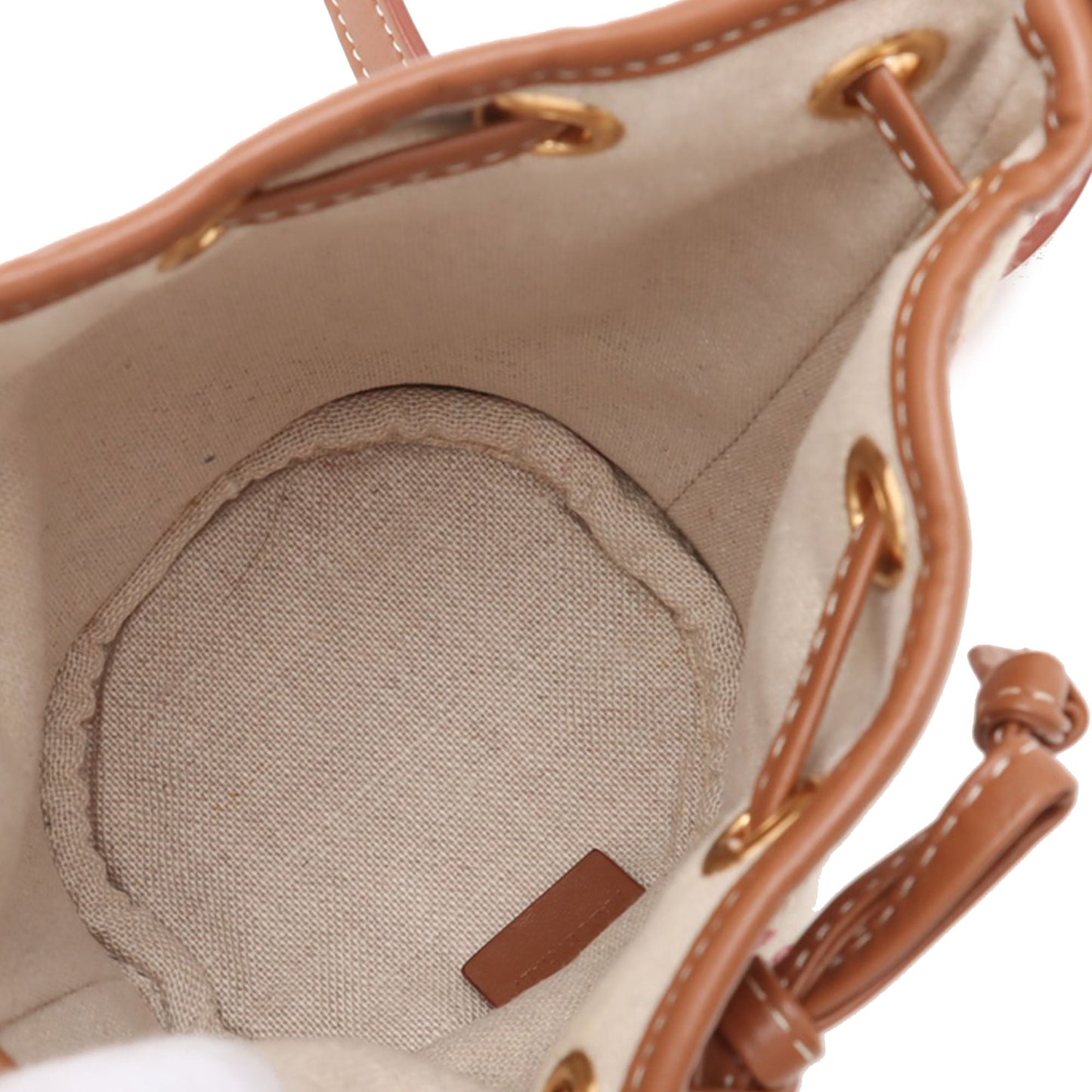 Celine Micro Triomphe Embroidered Canvas Drawstring Bucket Bag