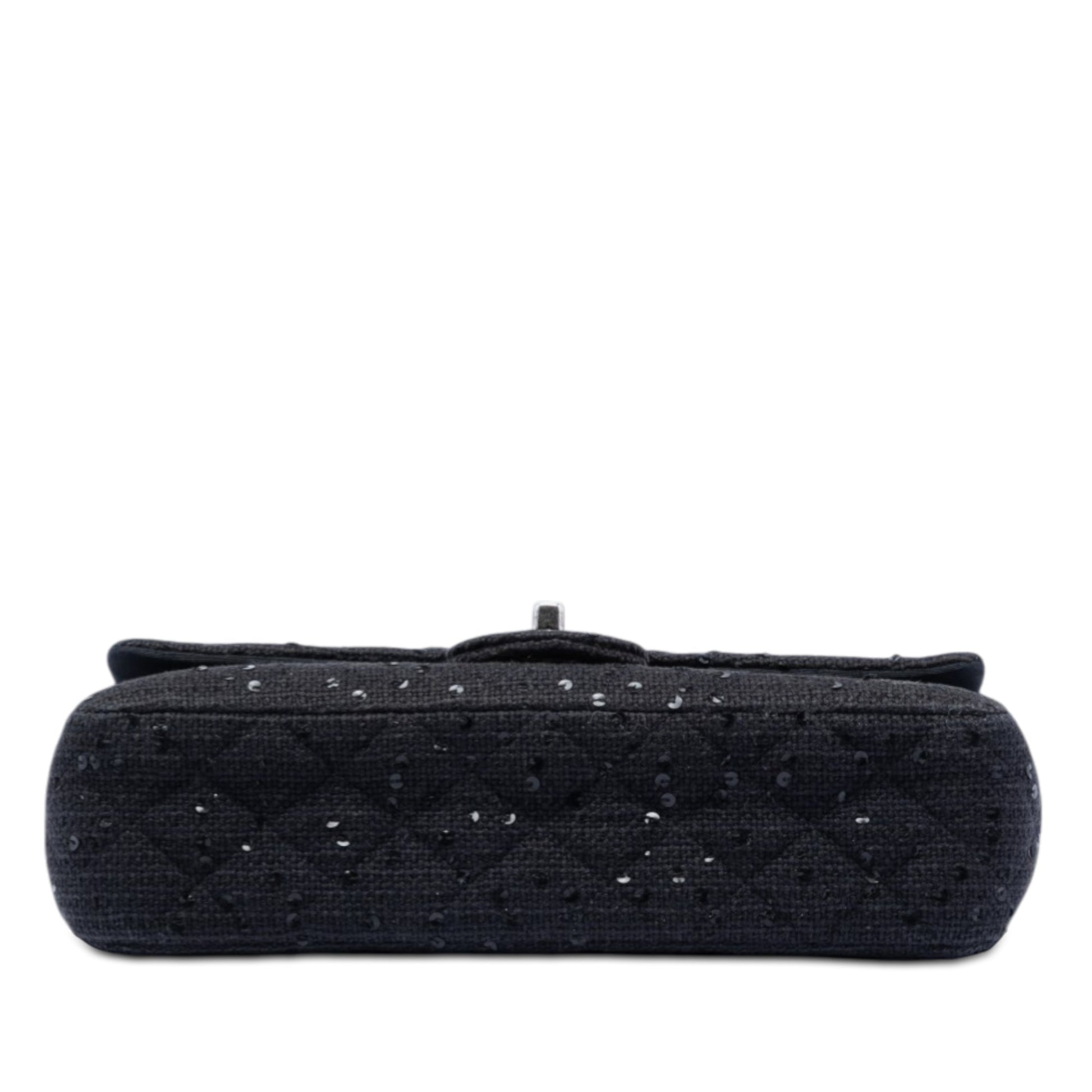 Chanel Medium Classic Tweed Sequin Double Flap