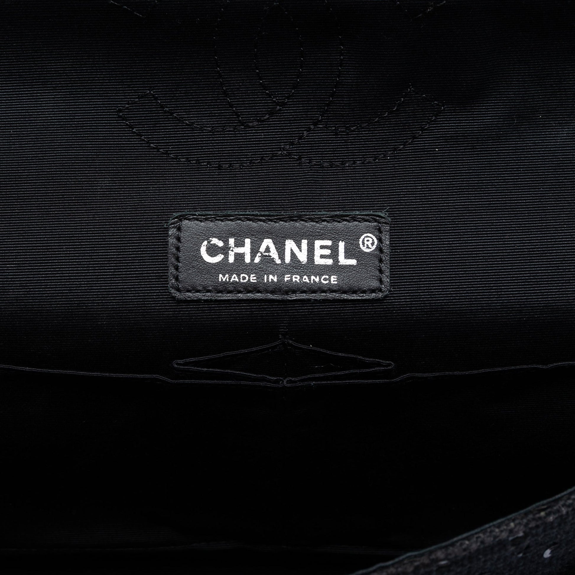 Chanel Medium Classic Tweed Sequin Double Flap