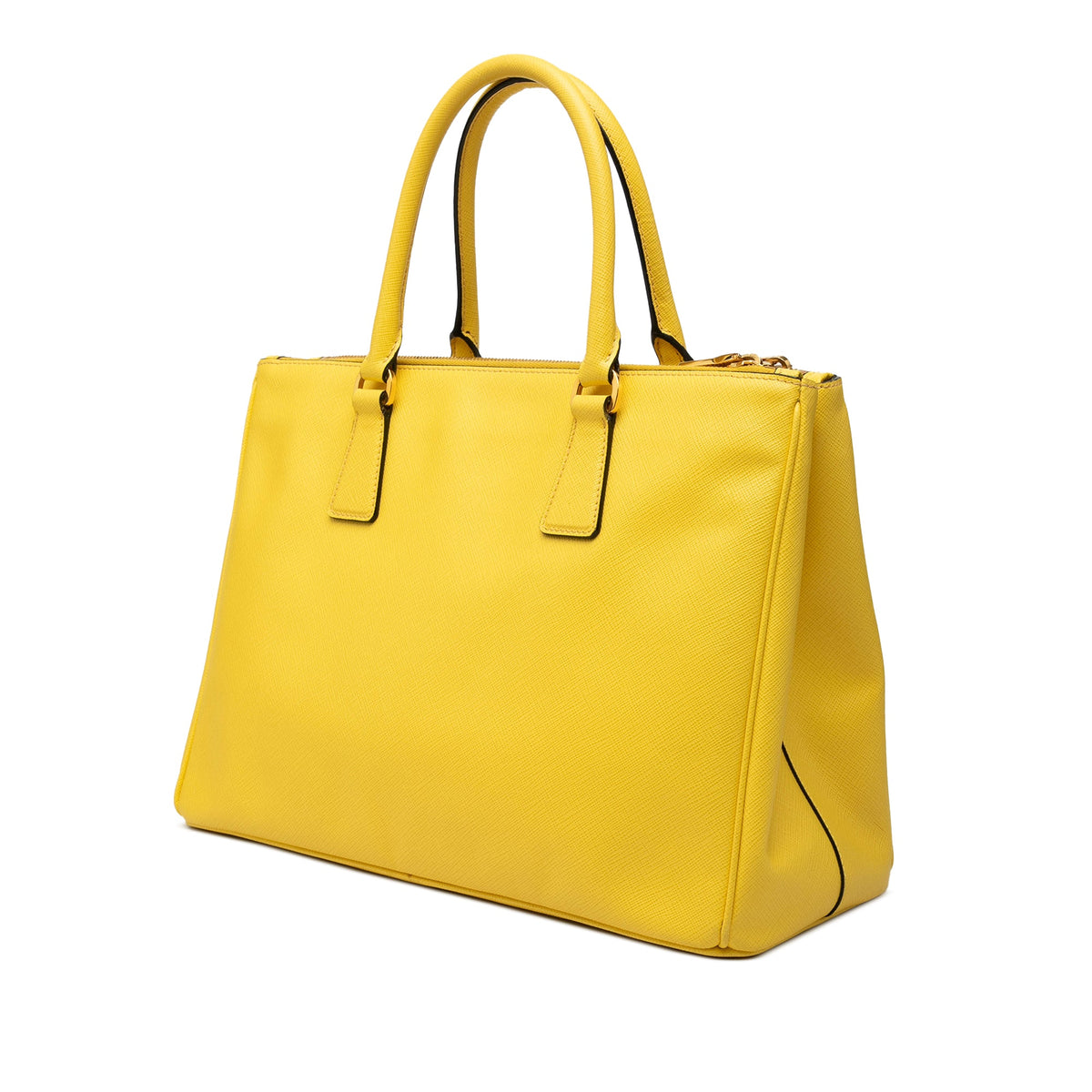 Prada Medium Saffiano Lux Galleria Double Zip Satchel — Yellow