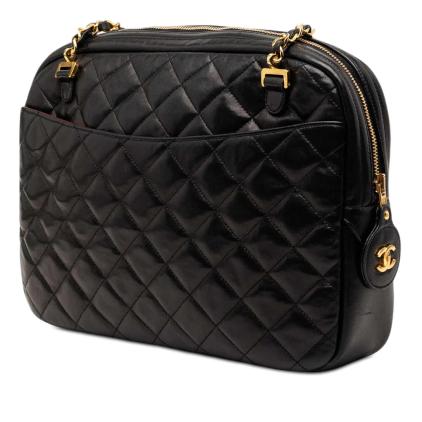 CC Quilted Lambskin Front Pocket Chain Camera Bag
