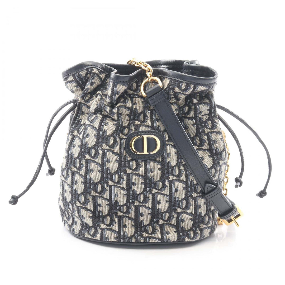 Dior Mini Oblique Canvas 30 Montaigne Drawstring Bucket Bag