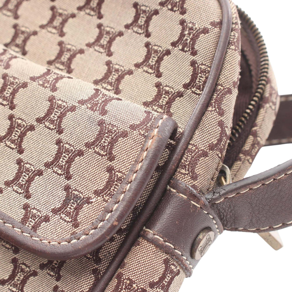 Celine Macadam Canvas Crossbody — Beige
