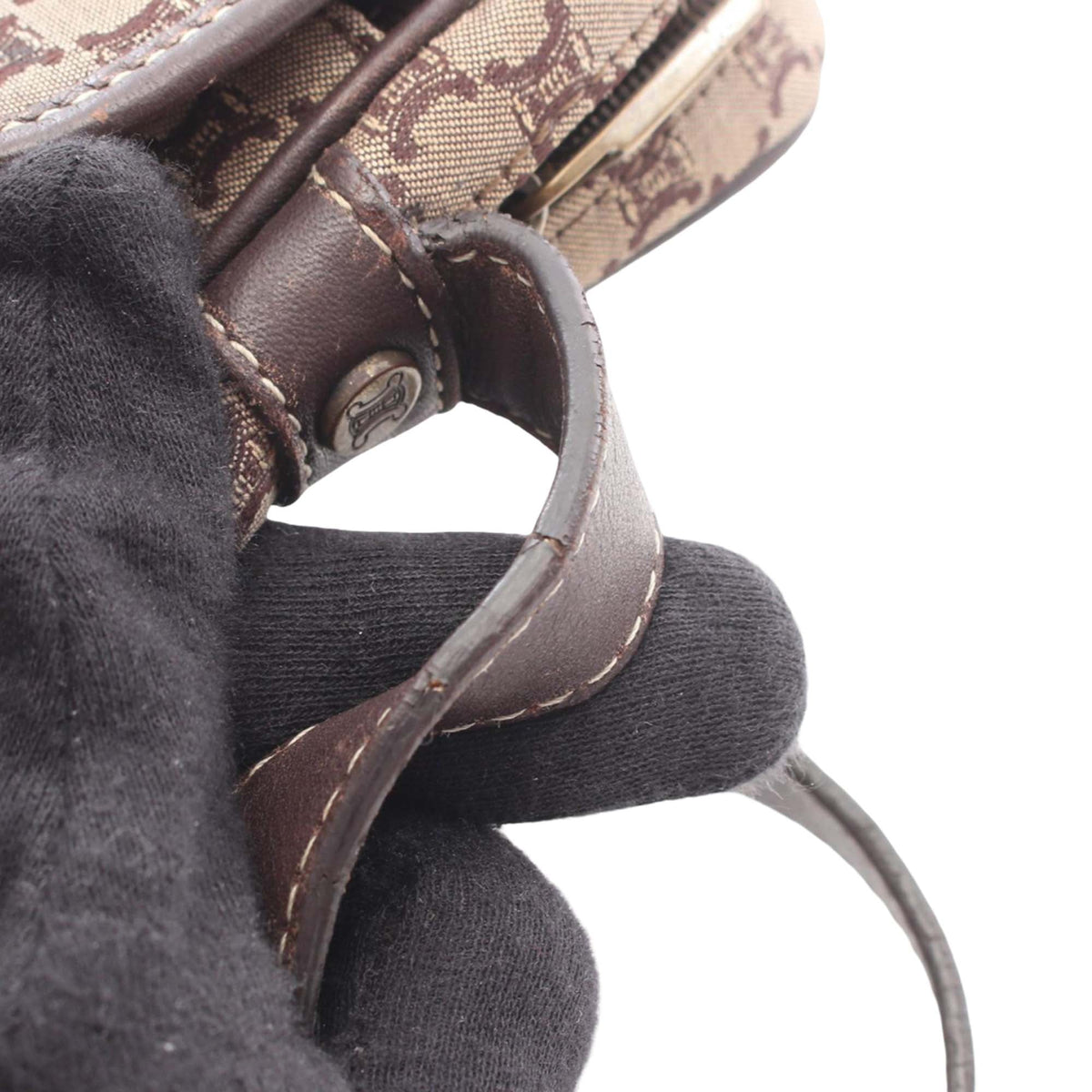 Celine Macadam Canvas Crossbody — Beige