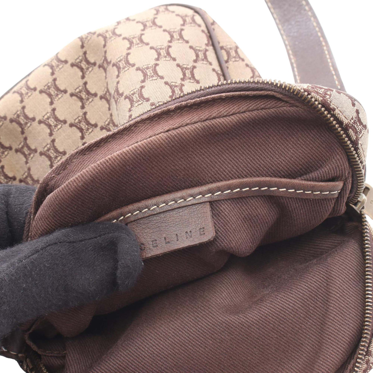 Celine Macadam Canvas Crossbody — Beige