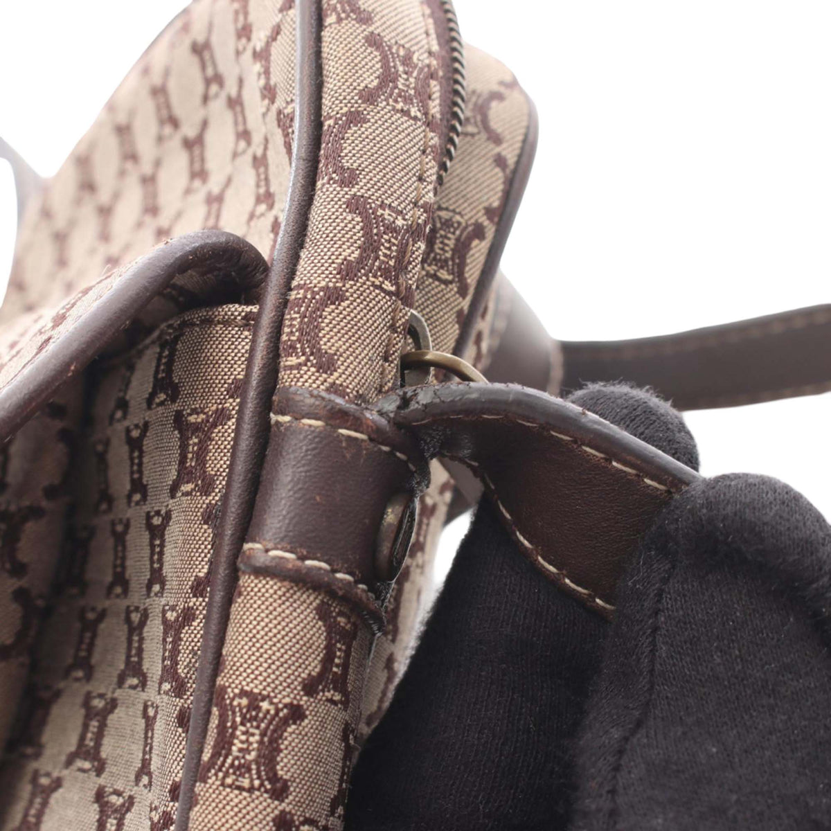 Celine Macadam Canvas Crossbody — Beige