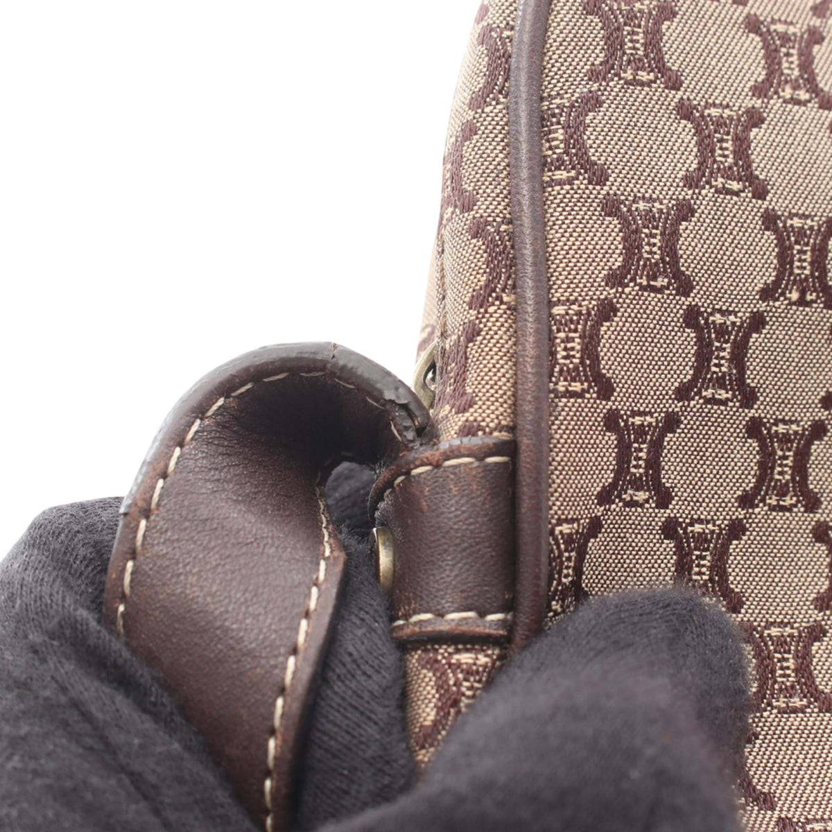 Celine Macadam Canvas Crossbody — Beige