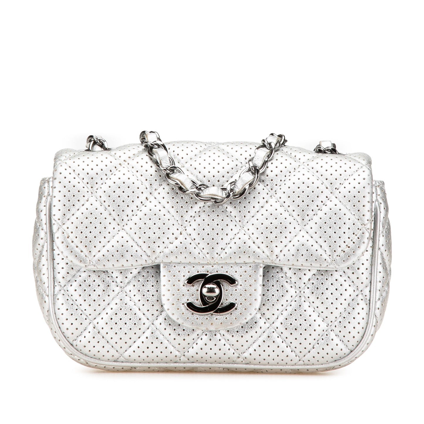 Chanel Mini Perforated Lambskin Punch Flap