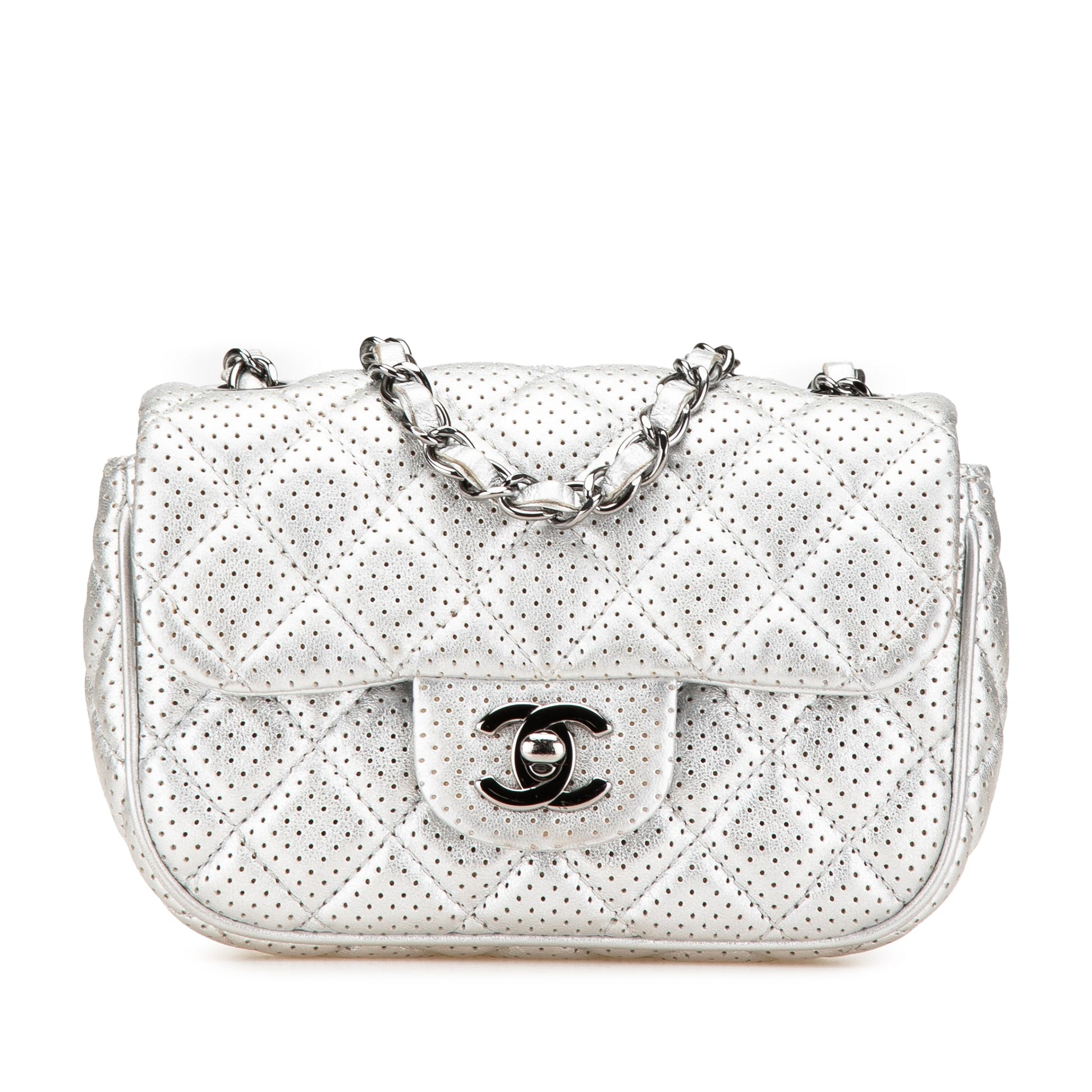 Chanel Mini Perforated Lambskin Punch Flap