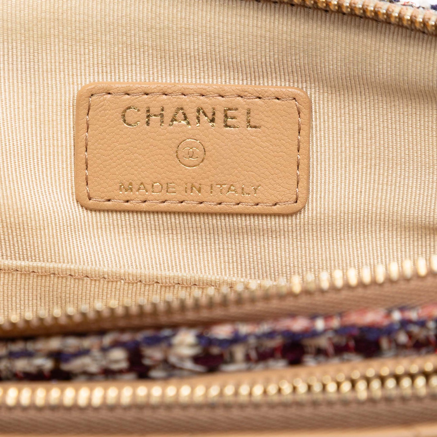 Chanel Quilted Lambskin and Tweed Double Case with Chain