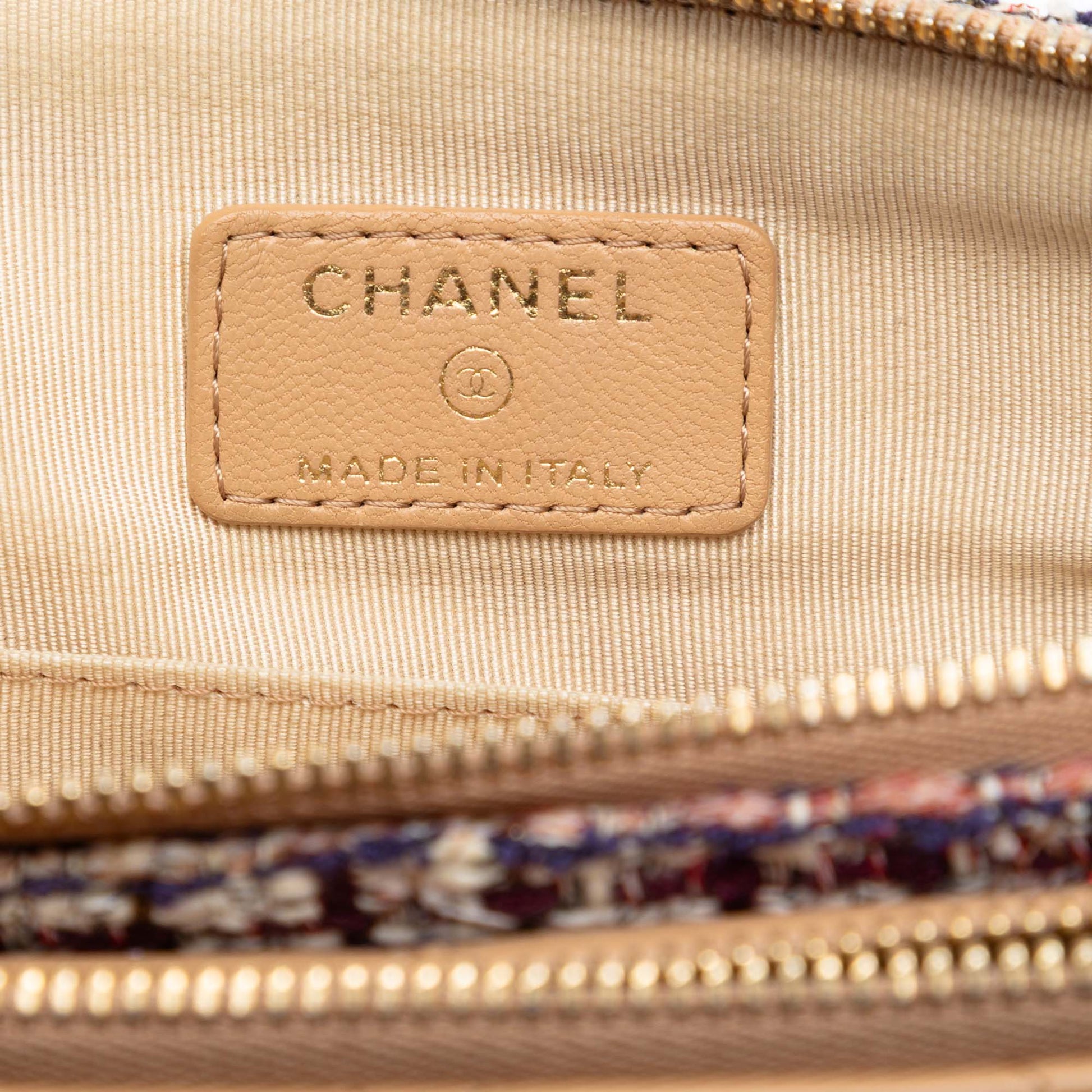 Chanel Quilted Lambskin and Tweed Double Case with Chain