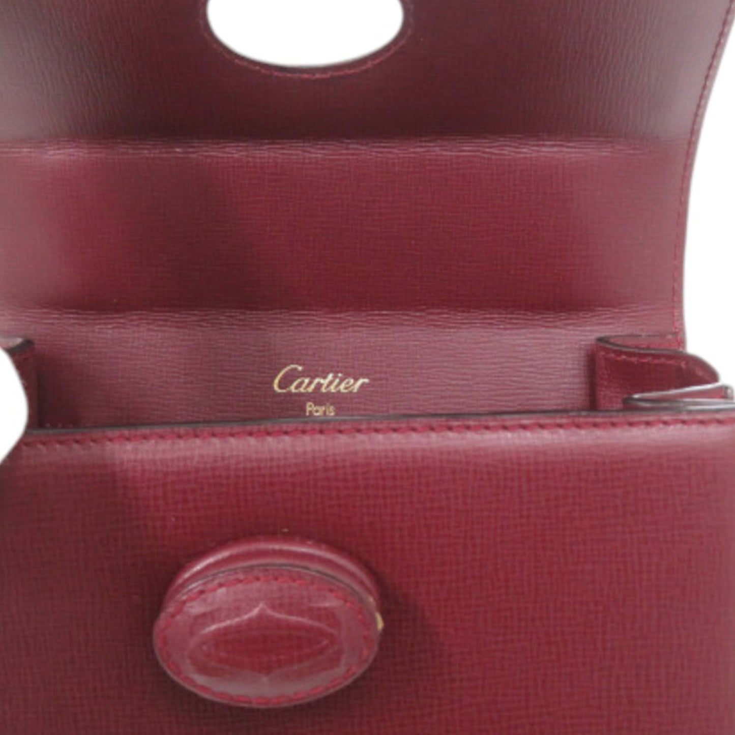 Cartier Leather Must de Cartier Turn Lock Handbag