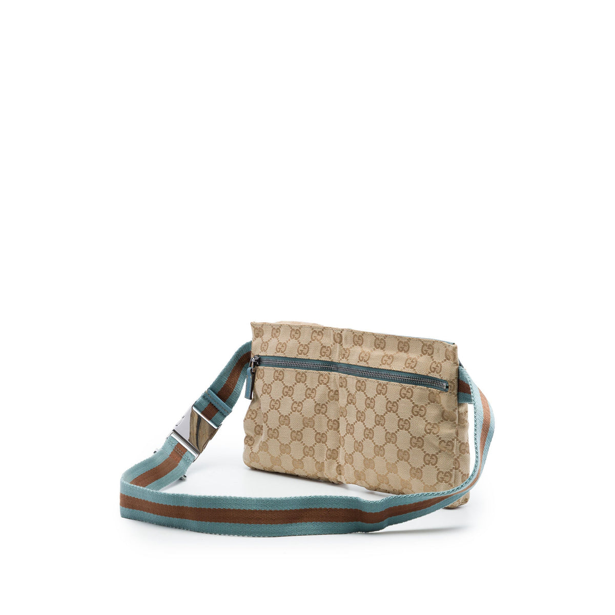 Gucci GG Canvas Web Double Pocket Belt Bag