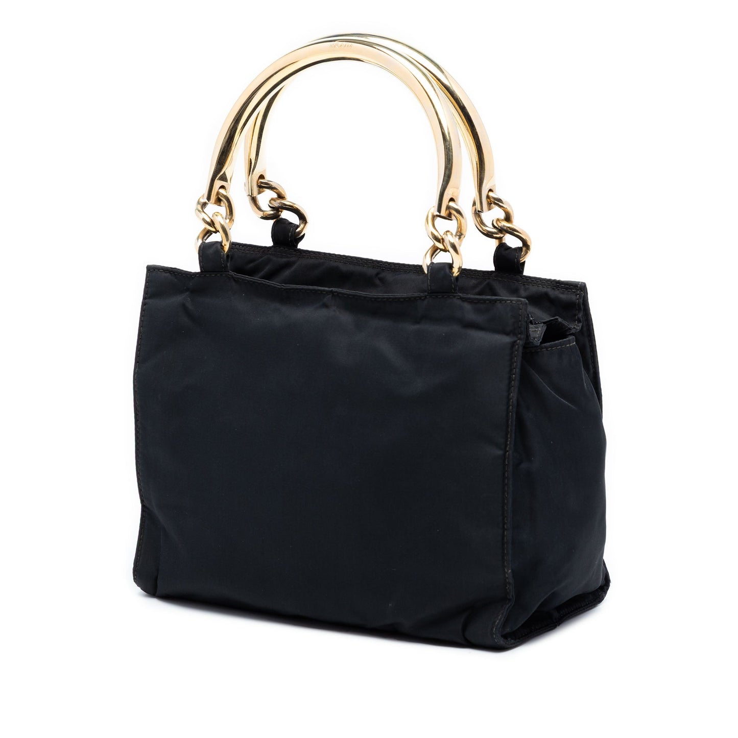 Prada Tessuto Metal Handle Bag