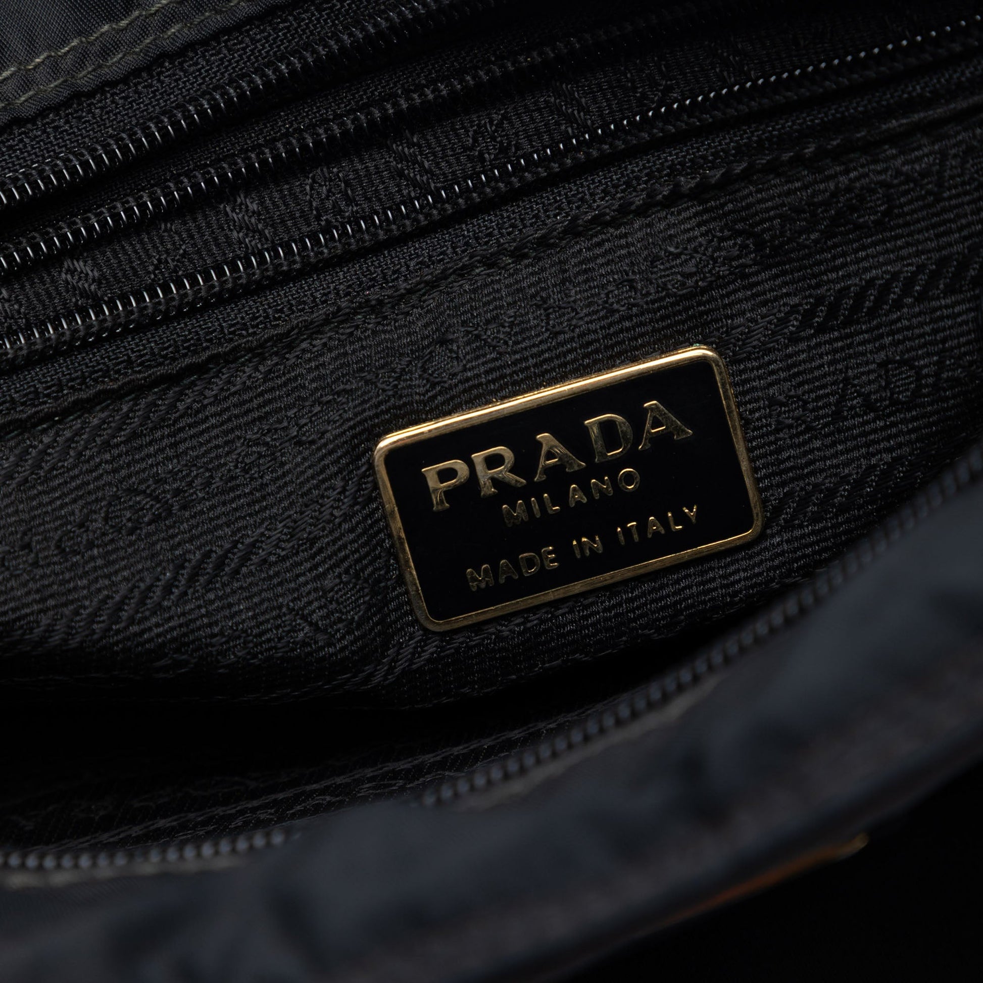Prada Tessuto Metal Handle Bag