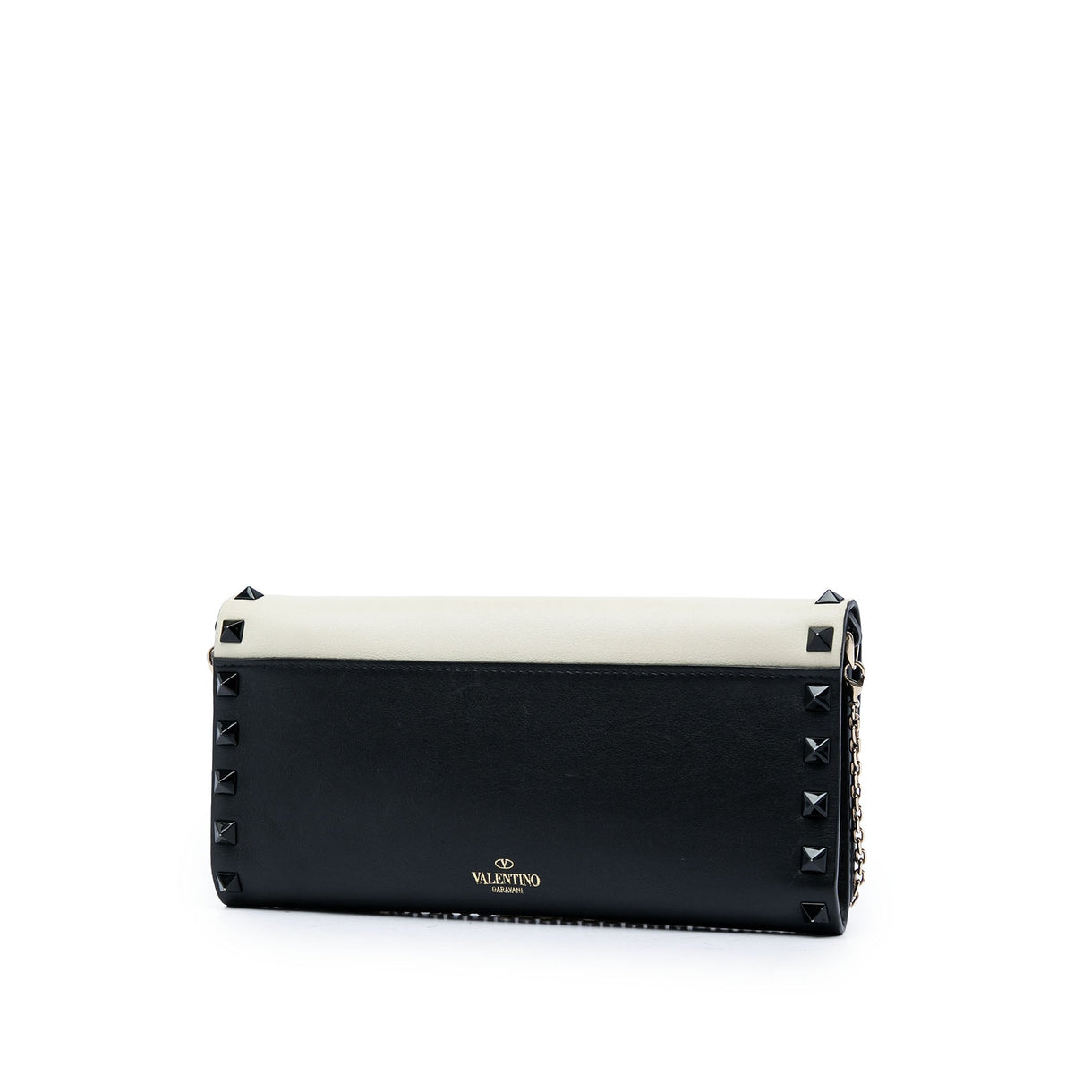 Valentino Bicolor Leather Rockstud Wallet on Chain