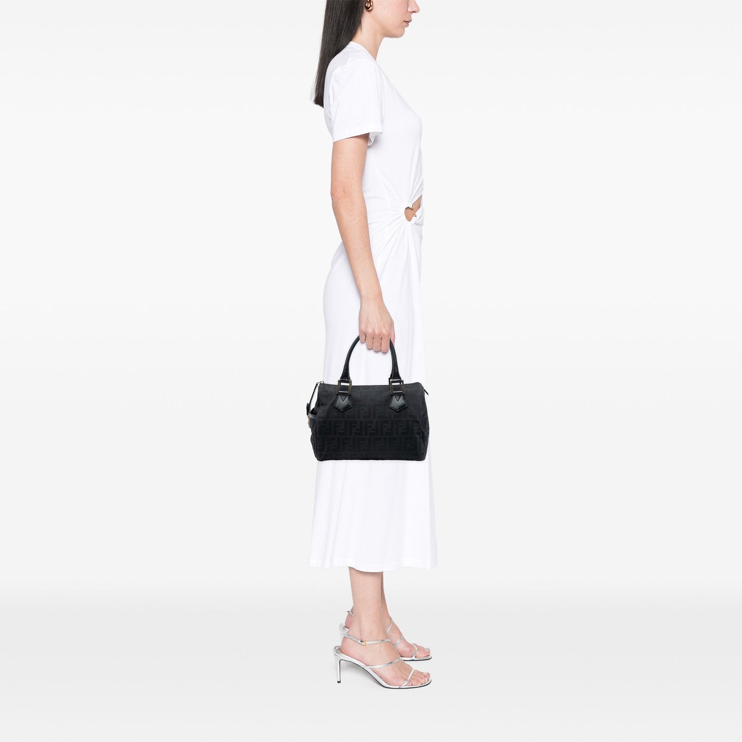 Fendi Zucca Canvas Boston Bag